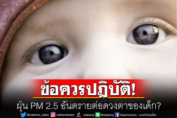 ฝุ่น PM 2.5 อันตรายต่อดวงตาของเด็ก? แพทย์แนะข้อควรปฎิบัติ