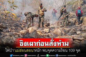 ไฟป่าแม่ฮ่องสอนยังหนัก พบจุดความร้อนพุ่งสูง 109 จุด คาดชาวบ้านชิงเผาก่อนสั่งห้าม