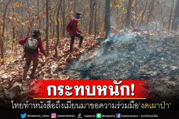 ไทยทำหนังสือถึงเมียนมา ขอความร่วมมืองดเผาป่า หลังฝุ่นPM2.5พุ่งต่อเนื่อง