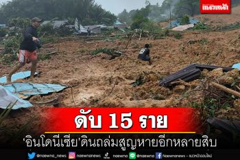 \'อินโดนีเซีย\'ดินถล่มดับ 15 ศพ สูญหายอีกหลายสิบราย