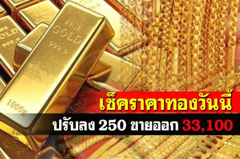 เปิดตลาดราคาทองคำปรับลง 250 รูปพรรณขายออก 33,100