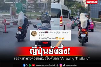 ญี่ปุ่นยังอึ้ง! เจอหมาซ้อนมอเตอร์ไซค์ ทรงตัวอย่างนิ่ง บอก \'Amazing Thailand\'