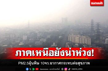 ภาคเหนือยังน่าห่วง!  PM2.5ฝุ่นพิษ 10จว.อากาศกระทบต่อสุขภาพ