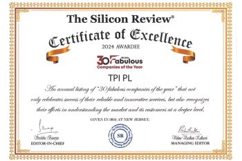 TPIPL ได้รับใบประกาศรับรองความเป็นเลิศ ติดอันดับ \'30 บริษัทยอดเยี่ยมแห่งปี\' จาก The Silicon Review