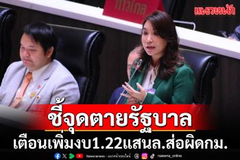 \'ศิริกัญญา\'บอกรัฐบาลลุยไฟเพิ่มงบฯ 1.22 แสนล้านเสี่ยงผิดกฏหมาย จี้พรรคร่วมโหวตคว่ำ