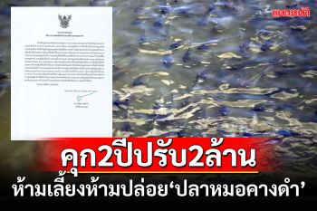 จำคุก2ปีปรับ2ล้าน! ห้ามเลี้ยงห้ามปล่อย \'ปลาหมอคางดำ\' เด็ดขาด