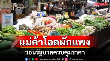 แม่ค้าผักตลาดสดเทศบาลนครตรังโอดผักแพงขึ้นวอนรัฐบาลควบคุมราคา