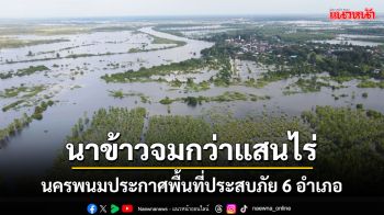 นครพนมประกาศพื้นที่ประสบภัยน้ำท่วม 6 อำเภอ นาข้าวเสียหายกว่าแสนไร่