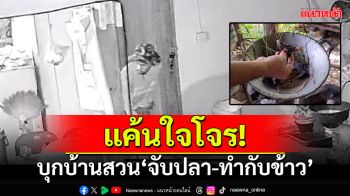 แค้นใจโจร! บุกบ้านสวน\'จับปลา-ทำกับข้าว\' นอนเล่นดูทีวีก่อนขโมยของ