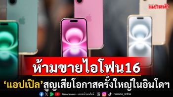 \'อินโดนีเซีย\'สั่งห้ามขายไอโฟน16 หลัง\'แอปเปิล\'ไม่ทำตามกฎลงทุนในประเทศ