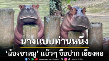 นางแบบท่านหนึ่ง! \'น้องขาหมู\' แบ๊วๆ จือปาก เอียงคอ