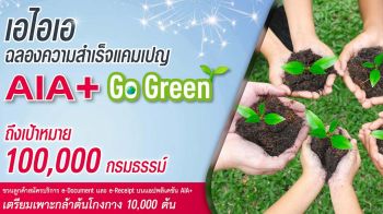 ‘เอไอเอ’ประเทศไทย ประกาศความสำเร็จแคมเปญ AIA+ Go Green