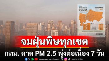 จมฝุ่นพิษทุกเขต! กทม. คาด PM 2.5 พุ่งต่อเนื่อง 7 วัน