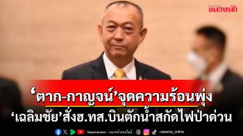 ‘ตาก-กาญจน์’จุดความร้อนพุ่ง‘เฉลิมชัย’สั่งฮ.ทส.บินตักน้ำสกัดไฟป่าด่วน