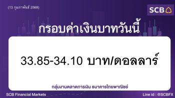 ค่าเงินบาทประจำวันที่ 13 กุมภาพันธ์ 2568