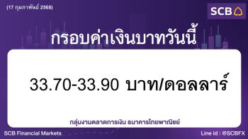 ค่าเงินบาทประจำวันที่ 17 กุมภาพันธ์ 2568