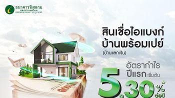 มีทรัพย์รับเงิน…ไอแบงก์ ออกสินเชื่อ บ้านพร้อมเปย์