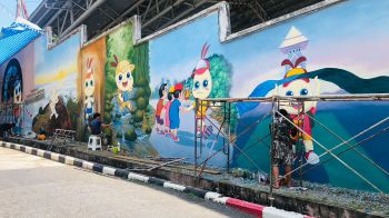 ยะลาวาดสตรีทอาร์ตรับการจัดงานวิ่งเทรล \'ฟู้ดเฟสติวัล\' เบตง