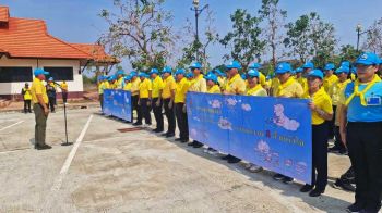 ปลัดอำนาจเจริญ ‘จัดกิจกรรมจิตอาสา’ ทำความสะอาดสวนพุทธฯ-วันฉัตรมงคล