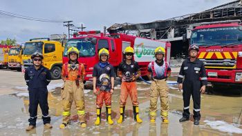 บางจาก สนับสนุนภารกิจควบคุมเหตุเพลิงไหม้โรงงาน