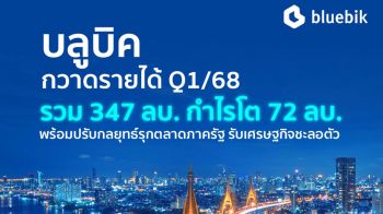 บลูบิค Q1/68 กวาดรายได้ 347 ล้านบาท กำไรโตแตะ 72 ล้าน