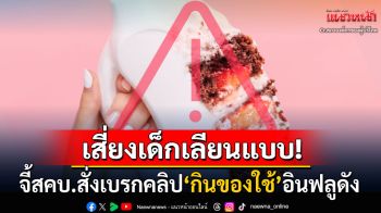 จี้สคบ.สั่งเบรกคลิป\'เค้กเหมือนจริง\'อินฟลูฯดัง ซัดแบรนด์สินค้าต้องร่วมรับผิดชอบ