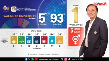 มวล.ขึ้นอันดับ 1 ของโลก SDG5 ความเท่าเทียมทางเพศ THE Impact Rankings 2025