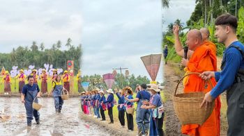 ‘ฮ่วมแฮง-ฮ่วมใจ’ หว่านกล้า-สืบสานประเพณี ‘เจดีย์ข้าววัดโฆษา’