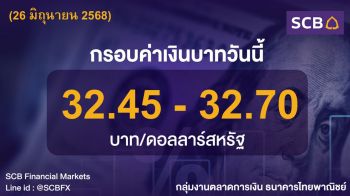 ค่าเงินบาทประจำวันที่ 26 มิถุนายน 2568
