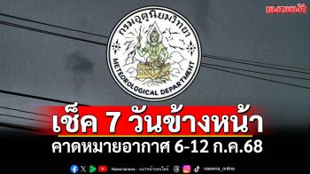 มาแล้ว! กรมอุตุฯคาดหมายอากาศ 7 วันข้างหน้า ตั้งแต่ 6-12 ก.ค.68