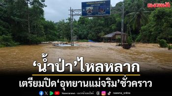 ‘ห้วยทรายมูล’น้ำป่าไหลหลาก เตรียมปิดท่องเที่ยว‘อุทยานแม่จริม’ชั่วคราว