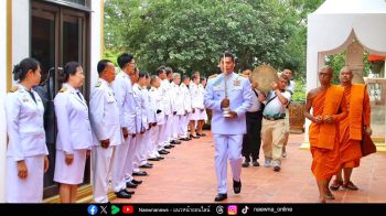 พระบาทสมเด็จพระเจ้าอยู่หัว ทรงพระกรุณาโปรดเกล้าฯ ให้เชิญผ้าไตรและเครื่องไทยธรรม พร้อมกับเสาเทียนชัยมงคลเฉลิมพระเกียรติ ณ วัดป่าสิริวัฒนวิสุทธิ์ ในพระองค์ ฯ จ.นครสวรรค์