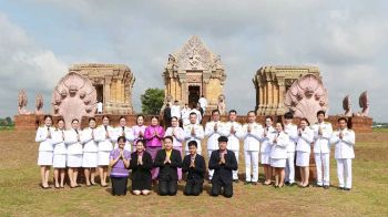 อำนาจเจริญ-ห่มผ้าพระพุทธสมปรารถนา ณ เทวาลัยเกาะจิตรกูฏ-อ่างเก็บน้ำพุทธฯ