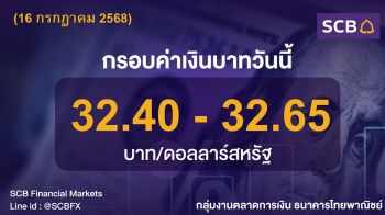 ค่าเงินบาทประจำวันที่ 16 กรกฎาคม 2568