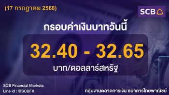 ค่าเงินบาทประจำวันที่ 17 กรกฎาคม 2568