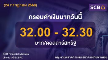 ค่าเงินบาทประจำวันที่ 24 กรกฎาคม 2568