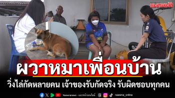 ผวาหมาเพื่อนบ้าน วิ่งไล่กัดแผลเหวอะหลายคน เจ้าของรับกัดจริง-รับผิดชอบทุกคน