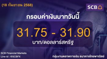 ค่าเงินบาทประจำวันที่ 18 กันยายน 2568