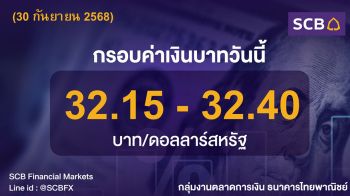 ค่าเงินบาทประจำวันที่ 30 กันยายน 2568