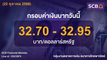 ค่าเงินบาทประจำวันที่ 22 ตุลาคม 2568
