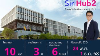 XSpring เปิดตัว SiriHub2 Token ชูผลตอบแทนสูง 6% เปิดจอง ICO วันที่ 24 พ.ย. นี้