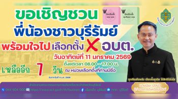 ผวจ.บุรีรัมย์ประกาศความพร้อม! เลือกตั้ง อบต.133 แห่ง 11 ม.ค.นี้