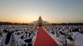ธรรมยาตรา 1,142 รูป เจริญสมาธิภาวนา‘วัดบางปลา’ อุทิศถวายสมเด็จพระพันปีหลวง