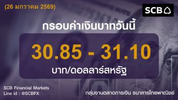 ค่าเงินบาท ประจำวันที่ 26 มกราคม 2569