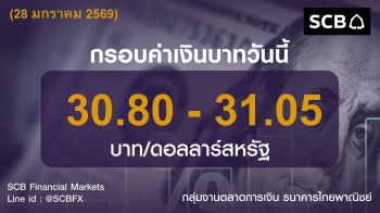 ค่าเงินบาทประจำวันที่ 28 มกราคม 2569