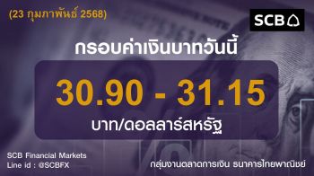 ค่าเงินบาท ประจำวันที่ 23 กุมภาพันธ์ 2569