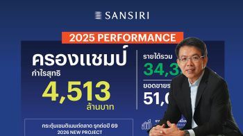 แสนสิริปิดงบปี’68 ทำกำไร4,513ล้าน  รั้งเบอร์1อสังหาฯ จ่ายปันผลYield9.5%