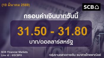 ค่าเงินบาทประจำวันที่ 10 มีนาคม 2569
