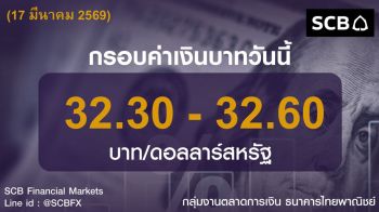 ค่าเงินบาท ประจำวันที่ 17 มีนาคม 2569