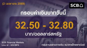 ค่าเงินบาท ประจำวันที่ 2 เมษายน 2569
